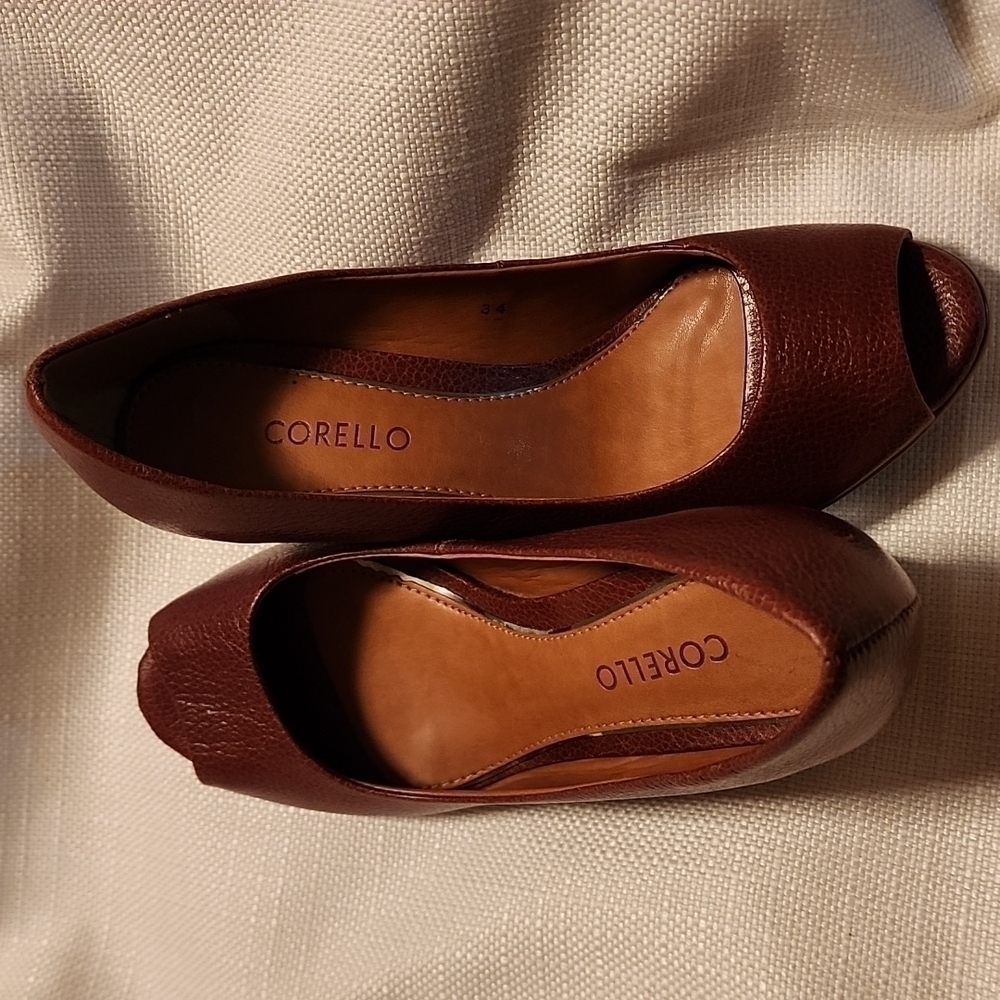 CORELLO wedge peep toe leather size 34 like new condition - Picture 6 of 7